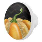 オレンジスパークルパンプキンハロウィーン秋秋 セラミックノブ (右)