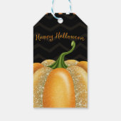 オレンジスパークルパンプキンハロウィーン誕生日パーティー ギフトタグ (裏面)