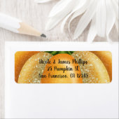 オレンジスパークルパンプキンハロウィーン誕生日パーティー ラベル (インサイチュ)