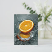 オレンジスプラッシュカスタムポストカード ポストカード (スタンド正面)