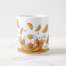 オレンジスプラッシュサッカーマグカップ ジャンボコーヒーマグカップ