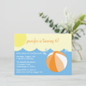 オレンジスプラッシュ誕生日プールパーティー 招待状 (スタンド正面)