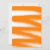 オレンジスプレー絵を描タイポグラフィ写真卒業 案内状 (裏面)
