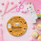 オレンジスポオクタキュラーハローウィンパーティ ペーパープレート (パーティー)