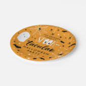 オレンジスポオクタキュラーハローウィンパーティ ペーパープレート (アングル)