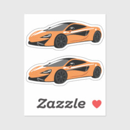 オレンジスポーツカーキスカットシール シール