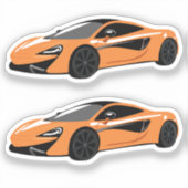 オレンジスポーツカーキスカットシール シール (正面)