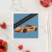 オレンジスポーツカー スタンダードカクテルナプキン (インサイチュ)