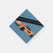 オレンジスポーツカー スタンダードカクテルナプキン (角)