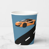 オレンジスポーツカー 紙コップ (正面)