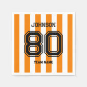 オレンジスポーツチーム名前をカスタムするナンバーチームゲーメディ スタンダードカクテルナプキン (正面)