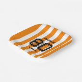 オレンジスポーツチーム名前をカスタムするナンバーチームゲーメディ ペーパープレート (傾斜あり)