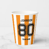 オレンジスポーツチーム名前をカスタムするナンバーチームゲーメディ 紙コップ (裏面)
