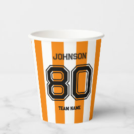オレンジスポーツチーム名前をカスタムするナンバーチームゲーメディ 紙コップ
