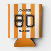 オレンジスポーツチーム名前をカスタムするナンバーチームゲーメディ 缶クーラー (正面)