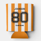 オレンジスポーツチーム名前をカスタムするナンバーチームゲーメディ 缶クーラー (裏面)