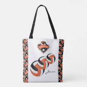 オレンジスポーツバレーボールのスター | DIY文字 トートバッグ (裏面)