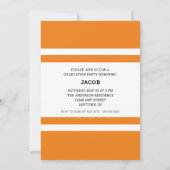 オレンジスポーティストライプ写真卒業パーティー 招待状 (裏面)