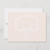 オレンジスポーティバスケットボール子供の誕生日 招待状 (裏面)