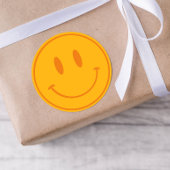 オレンジスマイルワンハッピードゥード/ガル誕生日シール ラウンドシール