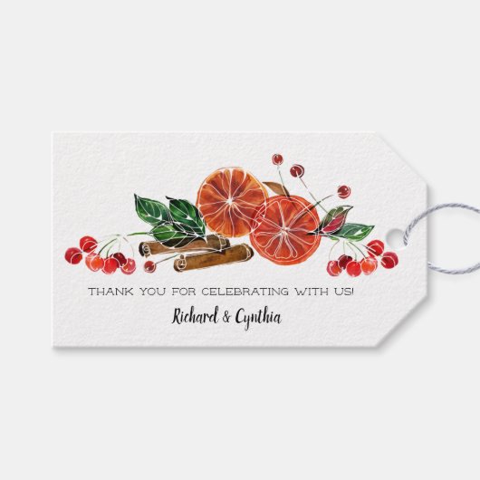 オレンジスライスとシナモンクリスマスのお気に入り ギフトタグ (正面(横))