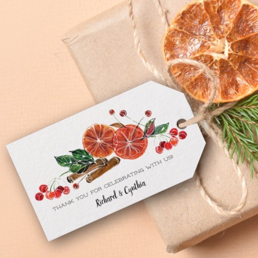 オレンジスライスとシナモンクリスマスのお気に入り ギフトタグ