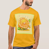オレンジスライスのスプラッシュ Tシャツ (正面)