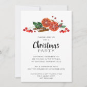 オレンジスライスエレガントとシナモンクリスマス 招待状 (正面)