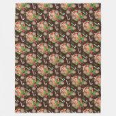 オレンジスライスクリスマスクッキーキャンディカン フリースブランケット (正面)