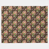 オレンジスライスクリスマスクッキーキャンディカン フリースブランケット (正面(横))