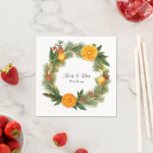 オレンジスライスグリーンパイン結婚ズ スタンダードカクテルナプキン (インサイチュ)