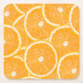 オレンジスライスコースター スクエアペーパーコースター (正面)