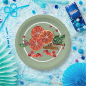 オレンジスライスシナモンスティックベリー秋 ペーパープレート (パーティー)