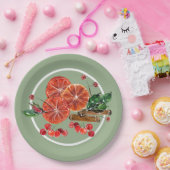 オレンジスライスシナモンスティックベリー秋 ペーパープレート (パーティー)