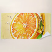 オレンジスライススプラッシュ ビーチタオル (正面)