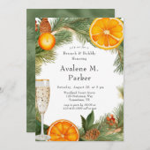 オレンジスライスパインリースブランチ&バブリー 招待状 (正面/裏面)