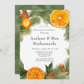 オレンジスライスパインリースブリデスメイドランチョン 招待状 (正面/裏面)