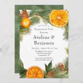 オレンジスライスパインリース婚約パーティ 招待状 (正面/裏面)