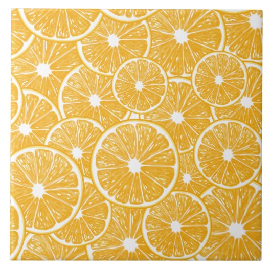 オレンジスライスパターンデザイン タイル (正面)