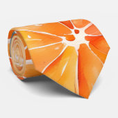 オレンジスライスフレッシュウォーターカラーシトラスデザイン ネクタイ (ロール)