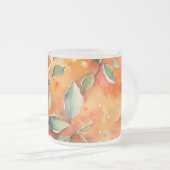 オレンジスライスフレッシュウォーターカラーシトラスデザイン フロストグラスマグカップ (正面右)