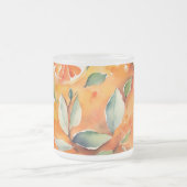 オレンジスライスフレッシュウォーターカラーシトラスデザイン フロストグラスマグカップ (中央)