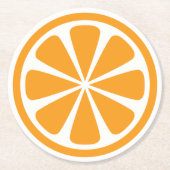 オレンジスライスラウンド紙コースター ラウンドペーパーコースター (正面)