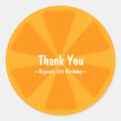 オレンジスライス夏の誕生日パーティーフェイスステッカー ラウンドシール (正面)