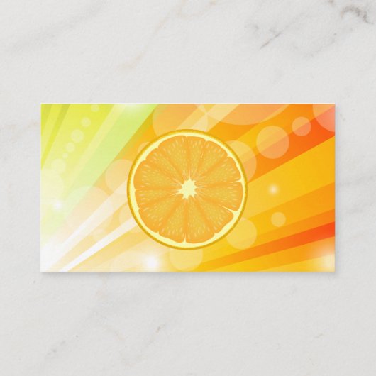 オレンジスライス柑橘類フルーツヘルスジュースムージー 名刺 (裏面)