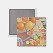 オレンジスライス表示色鉛筆スケッチプリント マグネット (正面/裏面)