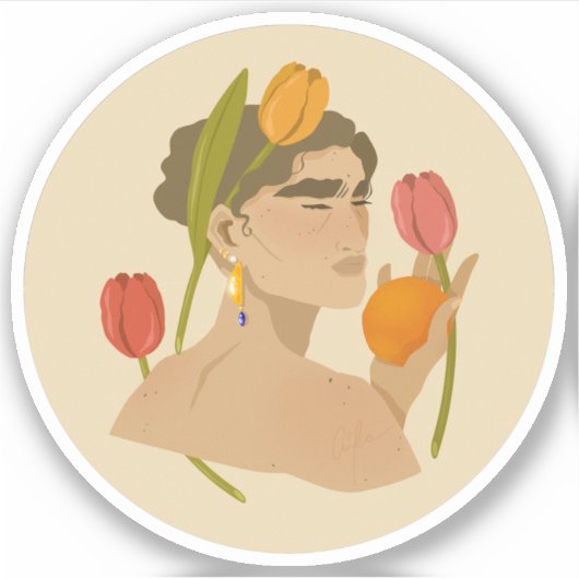 オレンジスライス シール (正面)