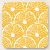 オレンジスライス、トロピカルフルーツパターンデザイン コースター (正面)