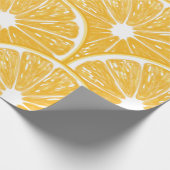 オレンジスライス、トロピカルフルーツパターンデザイン ラッピングペーパー (角)