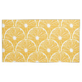 オレンジスライス、トロピカルフルーツパターンデザイン 枕カバー (正面左)